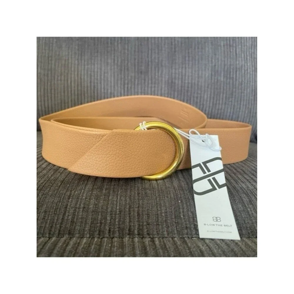 B-Low the Belt Mia Gold and Tan Chic Glam Business Casual Accent Belt NWT OS